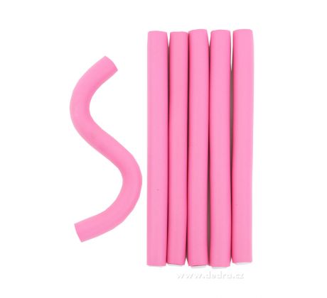 BEAUTY | 6 ks ohebné natáčky na vlasy PAPILOTY | průměr 20 mm | růžové
