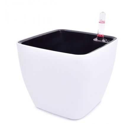 20 cm SAMOZAVLAŽOVACÍ KVĚTINÁČ, volně stojící, bílý