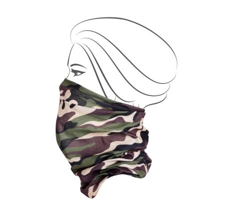 Multifunkční šátek, khaki maskáčový