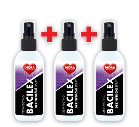 2+1 ZDARMA certifikovaný dezinfekční spray, na hladké plochy, BACILEX DISINFECTING SPRAY+