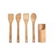 GoEco® | 5 ks sada bambusového kuchyňského náčiní | Vařečky a obracečky ve stojanu