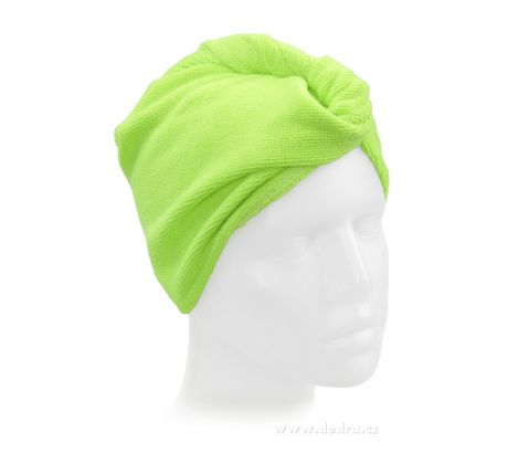 2 ks turban na vysoušení vlasů jasně zelený