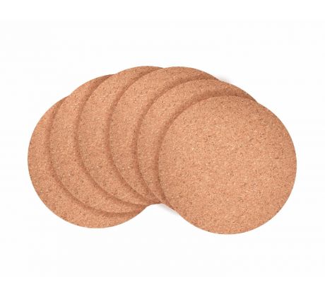 6 ks KORKOVÉ PODTÁCKY průměr 9,5 cm, GoEco