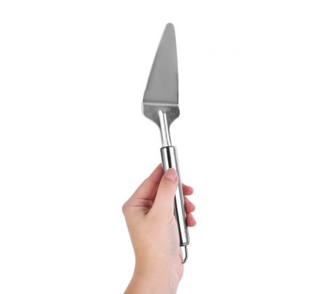 26 cm nerezová krájecí lopatka na dezerty, na boku s vroubkováním GOURMET
