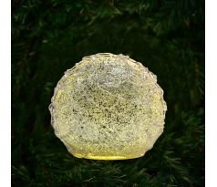 15 cm XL světelná LED koule, s ornamenty a třpytivým finišem