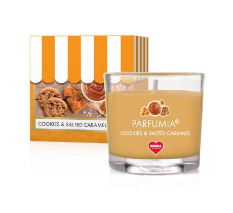 55 ml votivní sójová eko-svíce, sušenky a slaný karamel COOKIES & SALTED CARAMEL, PARFUMIA®