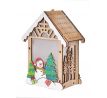 14 cm dřevěný domek s LED osvětlením
