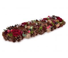 50 cm velký přírodní adventní svícen na 4 svíčky