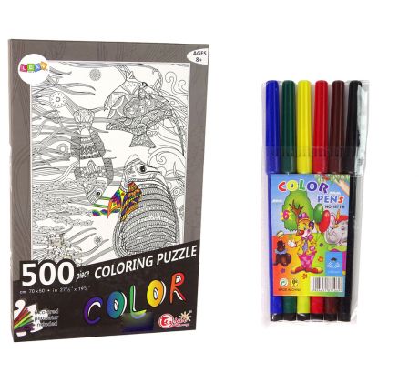 Puzzle na vyfarbenie 500 dielikov Rybí oceán