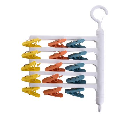 Závěsný kolotoč s 15 barevnými kolíčky na prádlo, KOLÍČKOVNÍK