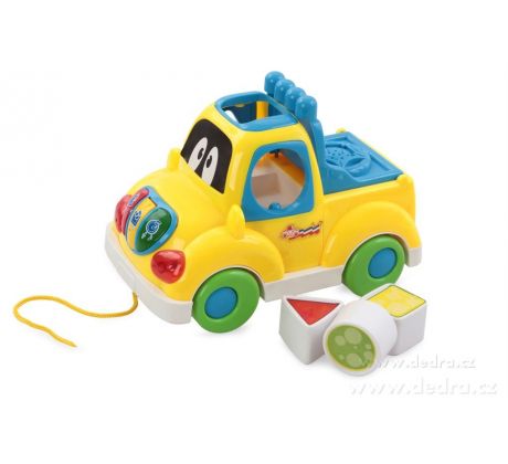 Velké auto - žluté, geometrické tvary