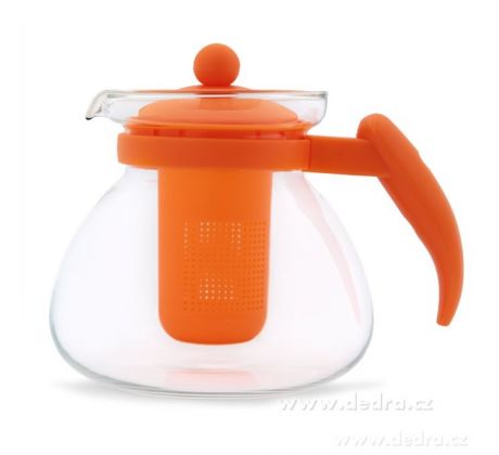 SKLENĚNÁ KONVICE, oranžová,1500 ml