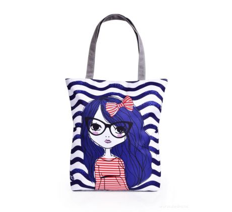 Textilní kabelka/taška FC ELEGANT MARINE LITTLE GIRL, s uzavíráním na zip
