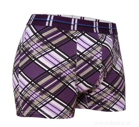 Boxerky, fialové kostkované
