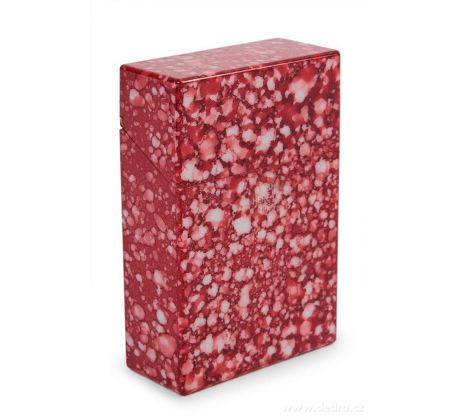 Pouzdro na cigarety, červený mramor