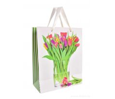 Dárková taška s tulipány, tulipány