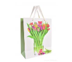 Dárková taška s tulipány, tulipány