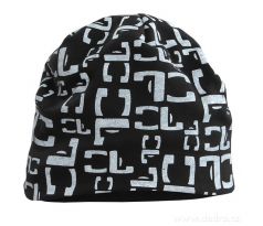 Unisexová úpletová čepice, černá s monogramem FC
