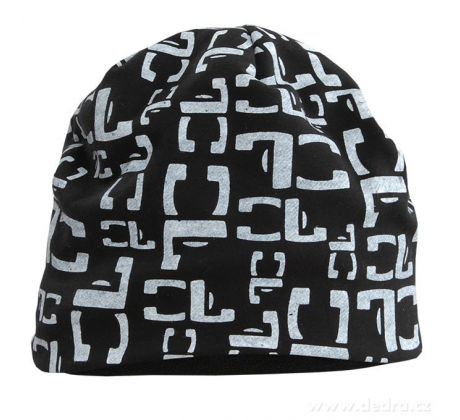Unisexová úpletová čepice, černá s monogramem FC