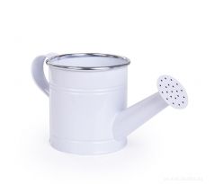 22 cm Dekorativní kovová konvička, bílá