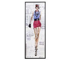 Obraz FASHION WOMAN, v červené mini