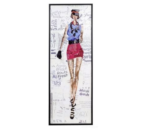 Obraz FASHION WOMAN, v červené mini