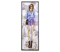Obraz FASHION WOMAN, v modré košili