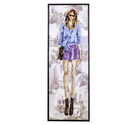 Obraz FASHION WOMAN, v modré košili