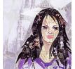 Obraz FASHION WOMAN, ve fialové halence