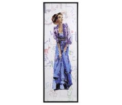 Obraz FASHION WOMAN, v modrých šatech