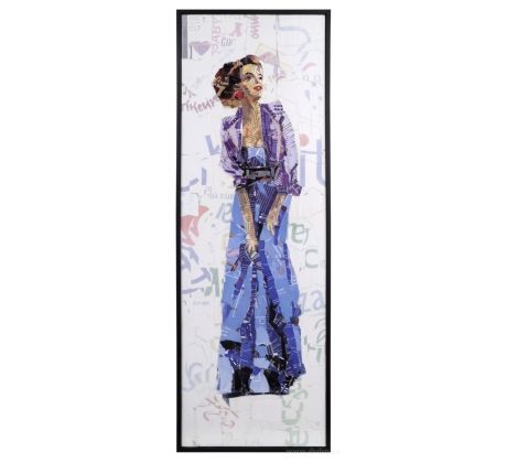 Obraz FASHION WOMAN, v modrých šatech