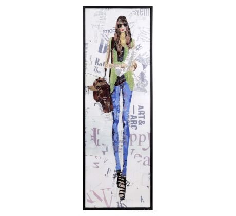 Obraz FASHION WOMAN, v zelené vestě