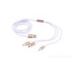 3in 1 USB kabel se třemi koncovkami Micro USB, USB-C a Lightning konektor