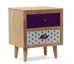 Noční stolek ELEGANT, se 2 šuplaty fialová