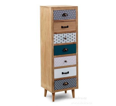Komoda ELEGANT, se 7 šuplaty