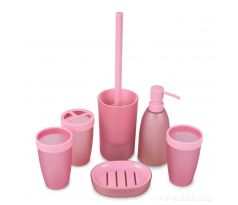 6dílný koupelnový set, růžový
