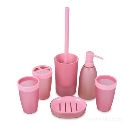 6dílný koupelnový set, růžový
