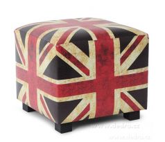 Taburet z ekokůže, London style