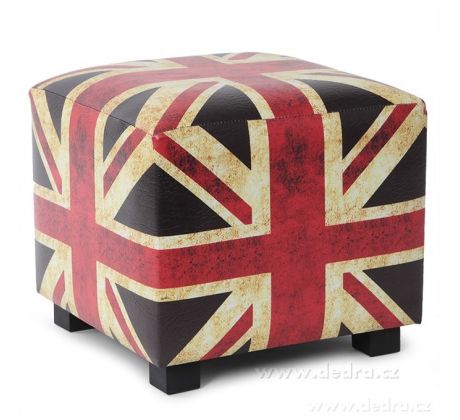 Taburet z ekokůže, London style
