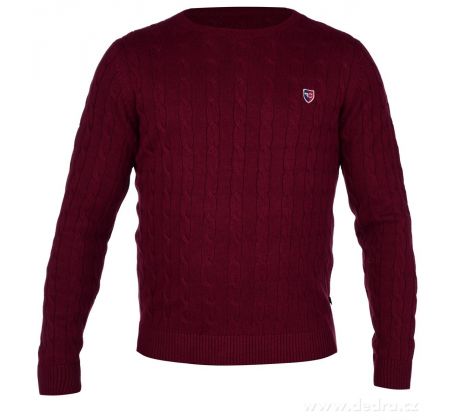 Pánský bavlněný svetr COTTON LÉGER bordó melange