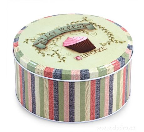 Kovová dóza, s motivem muffinů