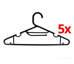 5 ks černé plastové ramínko