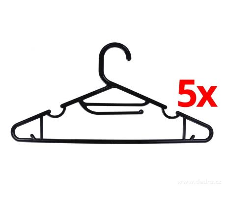 5 ks černé plastové ramínko