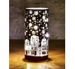 15 cm skleněný svícen s led osvětlením