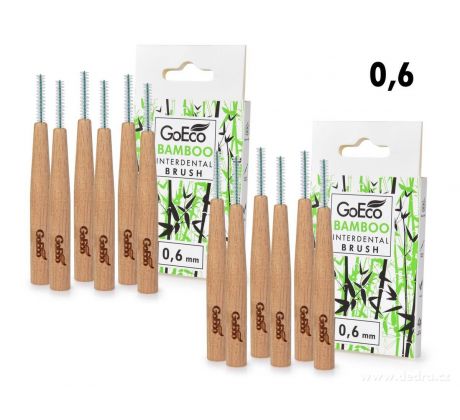 SADA 1+1 | GoEco® BAMBOO | Mezizubní kartáčky 0,6 mm | 12 ks | Z bambusu | Ekologická ústní hygiena