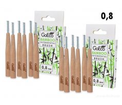 SADA 1+1 | GoEco BAMBOO | Mezizubní kartáčky 0,8 mm | 12 ks | Z bambusu | Ekologická ústní hygiena