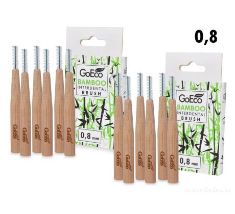 SADA 1+1 | GoEco® BAMBOO | Mezizubní kartáčky 0,8 mm | 12 ks | Z bambusu | Ekologická ústní hygiena