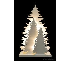 TŘI STROMKY SVÍTÁNÍ | LED dekorace | bílý lak | 15 LED | výška 35 cm