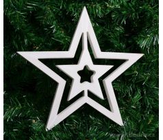 STELLA VINTAGE | dřevěná hvězda s bílou patinou | 31 cm