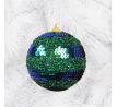 KRYSTALOVÉ SFÉRY | dekorativní koule se safírově-smaragdovým zdobením | 2 ks | Ø 8,5 cm